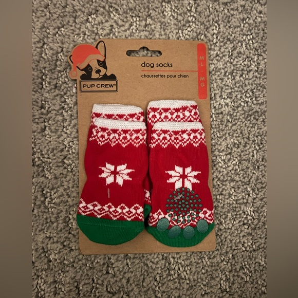 pup crew Other - NWT Puppy Crew Dog Socks Christmas M L Up to 5.5" Grips New